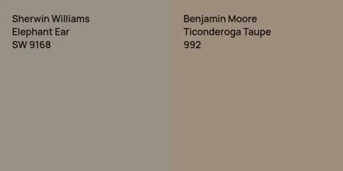 SW 9168 Elephant Ear vs 992 Ticonderoga Taupe