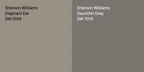 SW 9168 Elephant Ear vs SW 7019 Gauntlet Gray