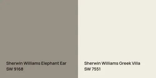 SW 9168 Elephant Ear vs SW 7551 Greek Villa