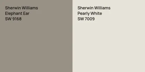 SW 9168 Elephant Ear vs SW 7009 Pearly White