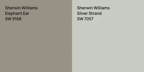 SW 9168 Elephant Ear vs SW 7057 Silver Strand