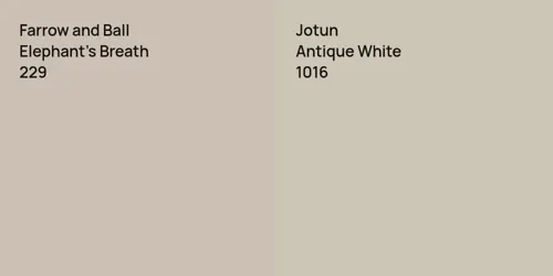 229 Elephant's Breath vs 1016 Antique White