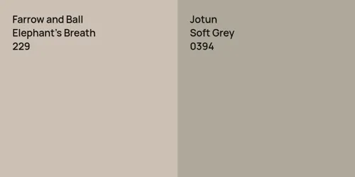 229 Elephant's Breath vs 0394 Soft Grey