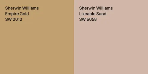 SW 0012 Empire Gold vs SW 6058 Likeable Sand