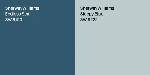 SW 9150 Endless Sea vs SW 6225 Sleepy Blue