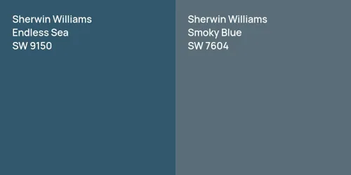 SW 9150 Endless Sea vs SW 7604 Smoky Blue