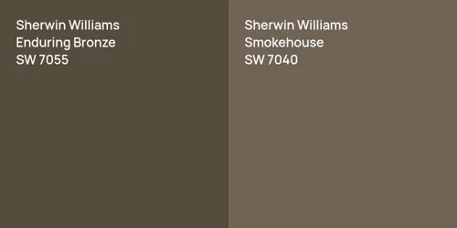 SW 7055 Enduring Bronze vs SW 7040 Smokehouse