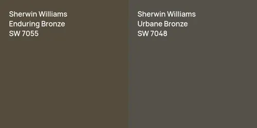 SW 7055 Enduring Bronze vs SW 7048 Urbane Bronze