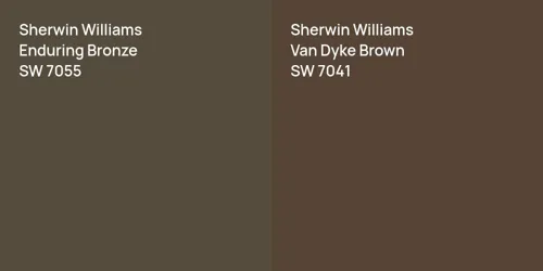 SW 7055 Enduring Bronze vs SW 7041 Van Dyke Brown