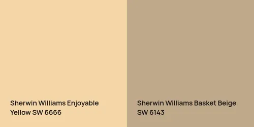 SW 6666 Enjoyable Yellow vs SW 6143 Basket Beige