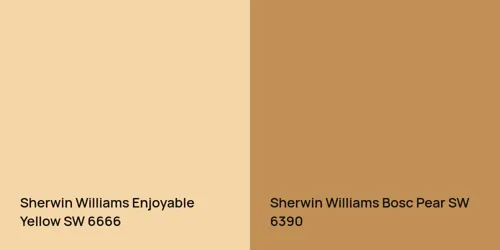 SW 6666 Enjoyable Yellow vs SW 6390 Bosc Pear