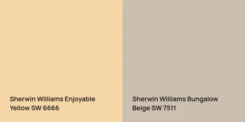 SW 6666 Enjoyable Yellow vs SW 7511 Bungalow Beige