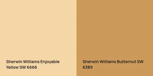 SW 6666 Enjoyable Yellow vs SW 6389 Butternut