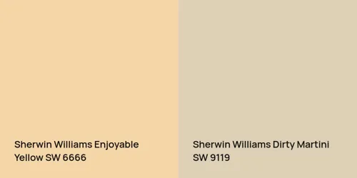 SW 6666 Enjoyable Yellow vs SW 9119 Dirty Martini