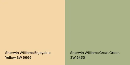 SW 6666 Enjoyable Yellow vs SW 6430 Great Green