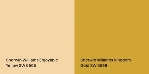 SW 6666 Enjoyable Yellow vs SW 6698 Kingdom Gold