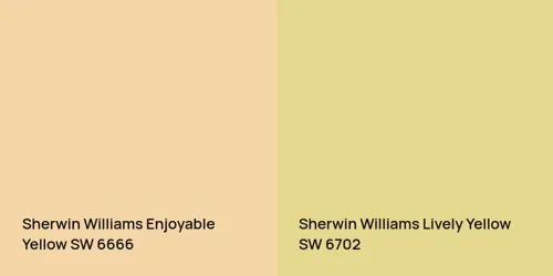 SW 6666 Enjoyable Yellow vs SW 6702 Lively Yellow