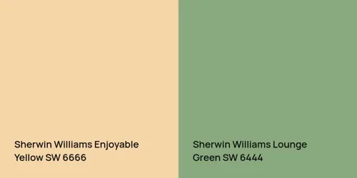 SW 6666 Enjoyable Yellow vs SW 6444 Lounge Green