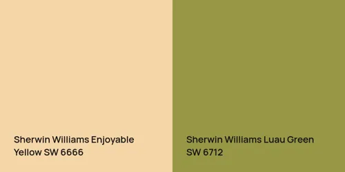 SW 6666 Enjoyable Yellow vs SW 6712 Luau Green