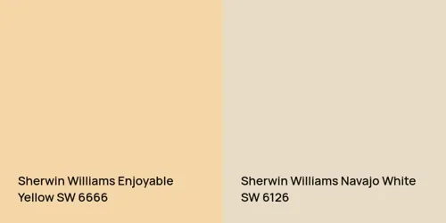 SW 6666 Enjoyable Yellow vs SW 6126 Navajo White