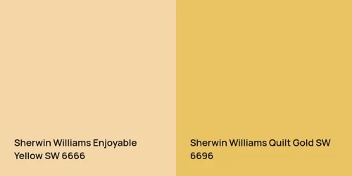 SW 6666 Enjoyable Yellow vs SW 6696 Quilt Gold