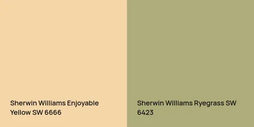 SW 6666 Enjoyable Yellow vs SW 6423 Ryegrass