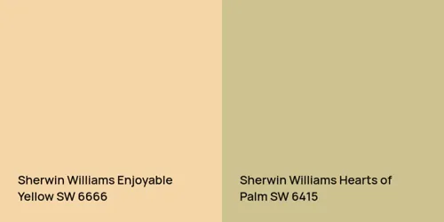 SW 6666 Enjoyable Yellow vs SW 6415 Hearts of Palm