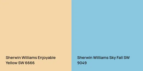 SW 6666 Enjoyable Yellow vs SW 9049 Sky Fall