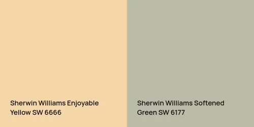 SW 6666 Enjoyable Yellow vs SW 6177 Softened Green