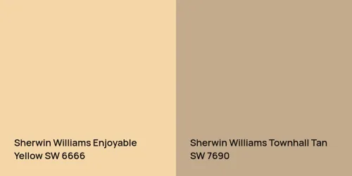 SW 6666 Enjoyable Yellow vs SW 7690 Townhall Tan