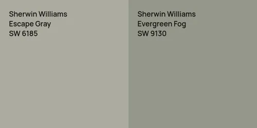 SW 6185 Escape Gray vs SW 9130 Evergreen Fog