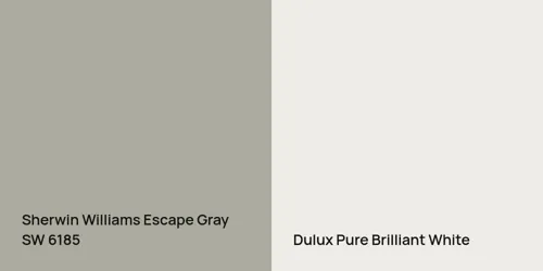 SW 6185 Escape Gray vs null Pure Brilliant White