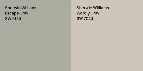 SW 6185 Escape Gray vs SW 7043 Wordly Gray