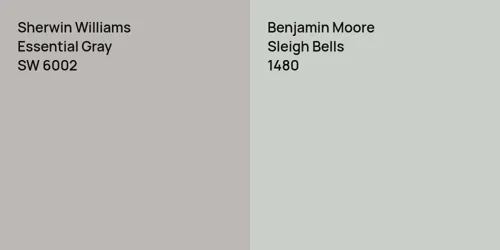 SW 6002 Essential Gray vs 1480 Sleigh Bells