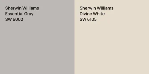 SW 6002 Essential Gray vs SW 6105 Divine White