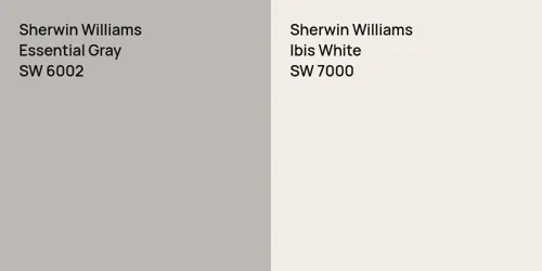 SW 6002 Essential Gray vs SW 7000 Ibis White