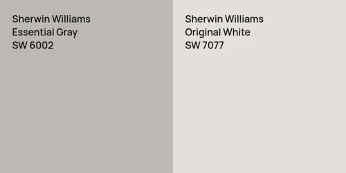 SW 6002 Essential Gray vs SW 7077 Original White