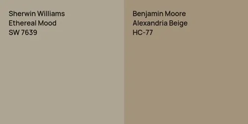 SW 7639 Ethereal Mood vs HC-77 Alexandria Beige