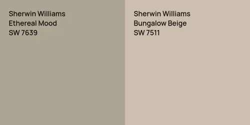 SW 7639 Ethereal Mood vs SW 7511 Bungalow Beige