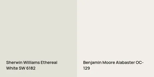 SW 6182 Ethereal White vs OC-129 Alabaster