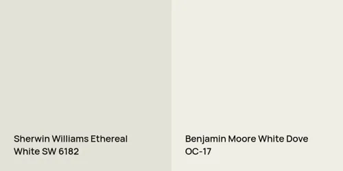 SW 6182 Ethereal White vs OC-17 White Dove