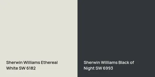 SW 6182 Ethereal White vs SW 6993 Black of Night