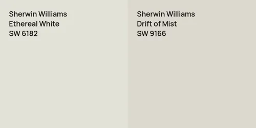 SW 6182 Ethereal White vs SW 9166 Drift of Mist