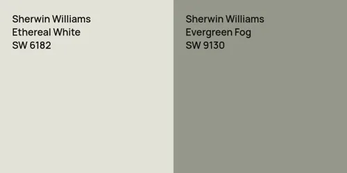 SW 6182 Ethereal White vs SW 9130 Evergreen Fog