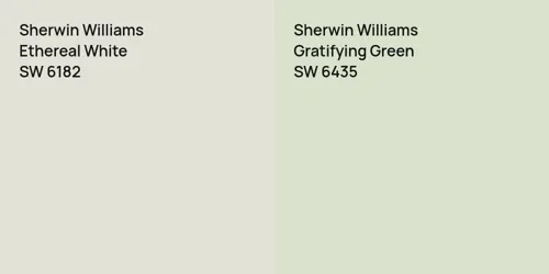 SW 6182 Ethereal White vs SW 6435 Gratifying Green