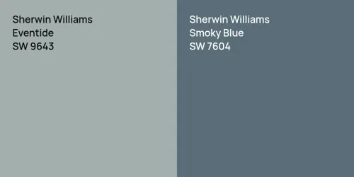 SW 9643 Eventide vs SW 7604 Smoky Blue