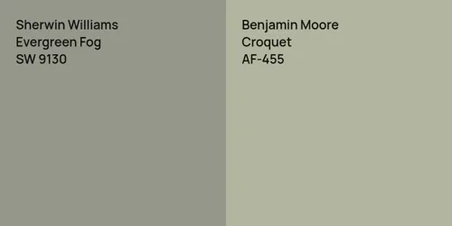 SW 9130 Evergreen Fog vs AF-455 Croquet