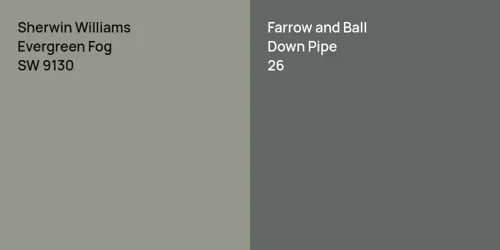 SW 9130 Evergreen Fog vs 26 Down Pipe