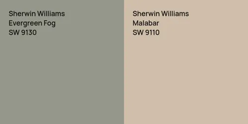 SW 9130 Evergreen Fog vs SW 9110 Malabar