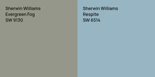 SW 9130 Evergreen Fog vs SW 6514 Respite